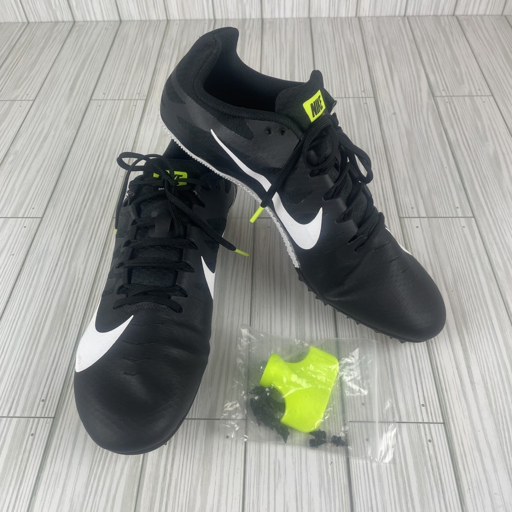 Nike‎ Racing Sprint Track Shoes Spikes Black White Neon 11